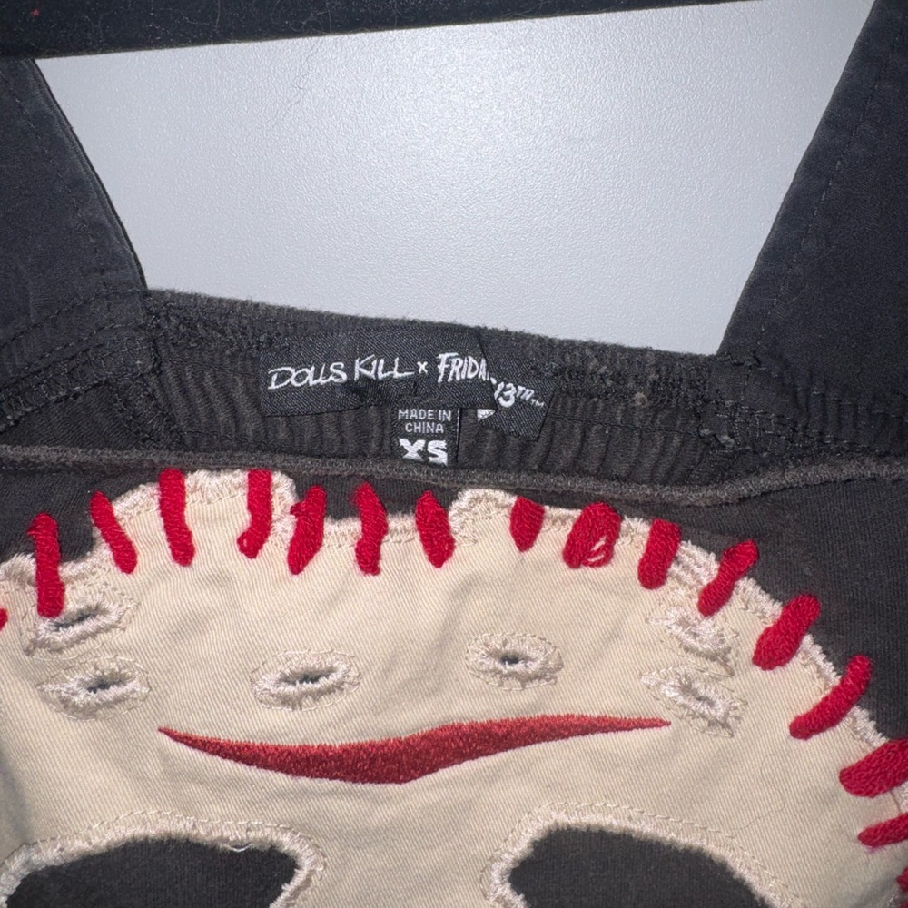 Black and Red Friday the 13th Crop Top - Picture 2 of 2